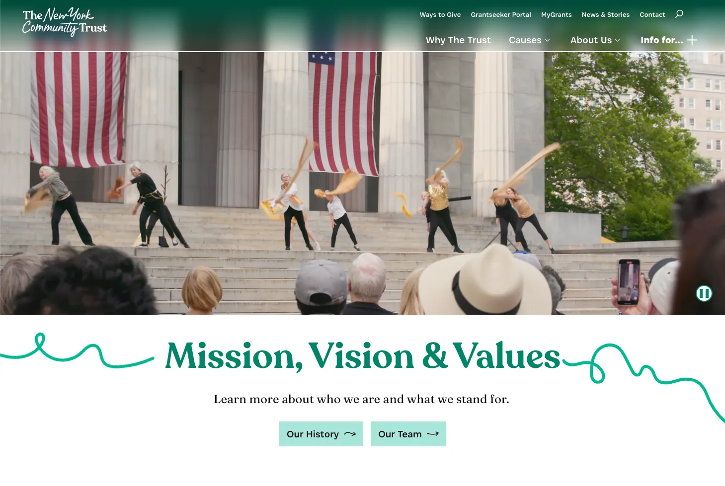 The New York Trust — Mission, vision & values page